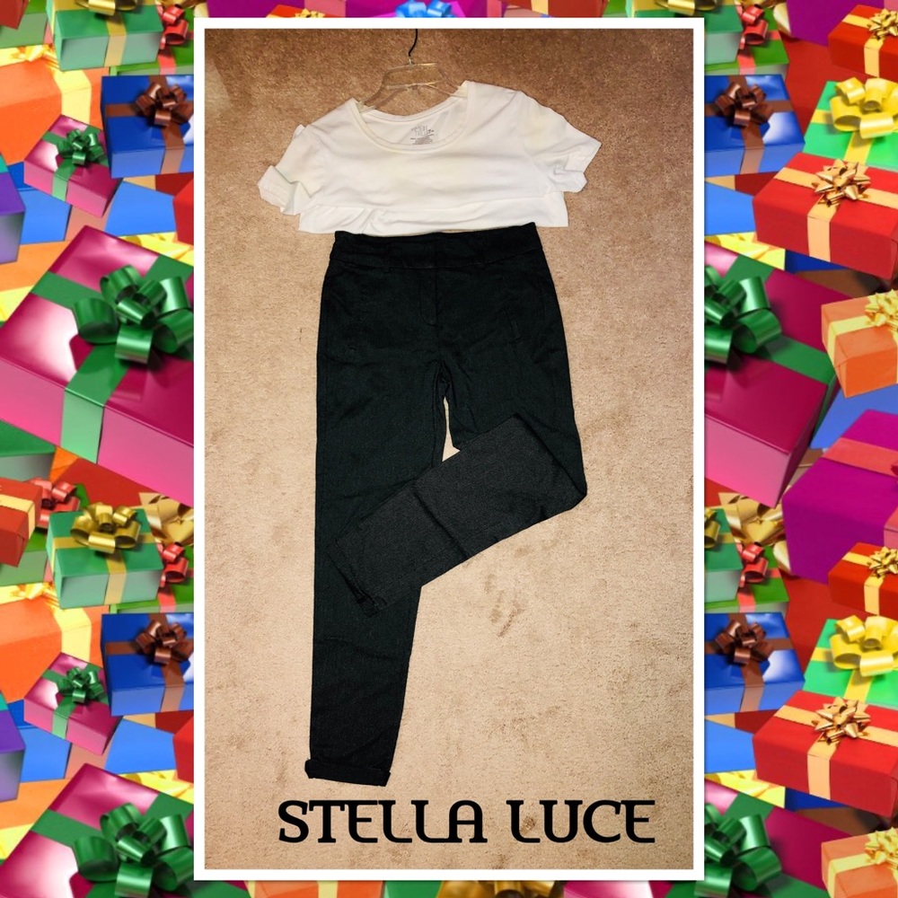 STELLA LUCE DRESS PANTS in charcoal/black